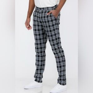 Mens vintage inspired black and white plaid pants